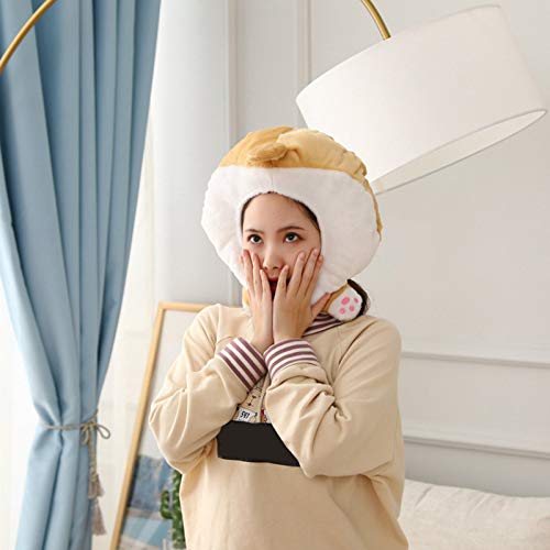 Fridg Funny Plush Piggy Hippo Corgi Hats Women Girls Animal Ear Hat Bunny Cap Headwear Birthday Gift Cosplay Prop - B #TOP4