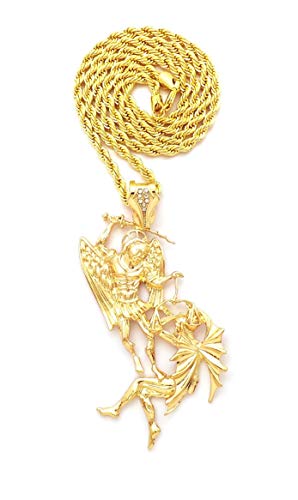Fashion 21 Polished Saint Michael The Archangel Pendant 24