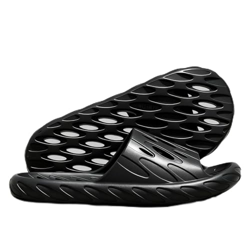 Facviult Mens Shower Shoes | Bath Slippers with Holes | Quick Dry Non Slip Indoor Home Bedroom Pool Spa College Dorm Guest Black