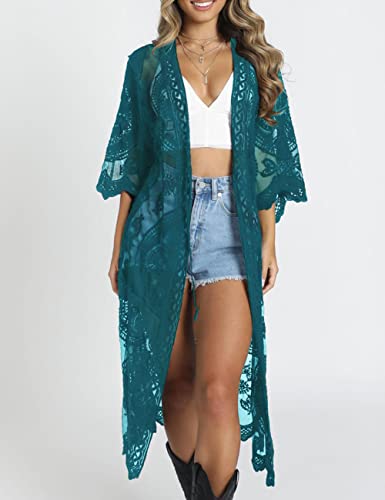 Image of Bsubseach Women Mesh Cardigan Bikini Beach Kimono Open Front Swimsuit Cover Ups Swimwear