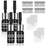 flintronic Kit Riparazione Parabrezza Auto, 4 Pezzi Liquido Riparazione Vetri Auto, Kit di Strumenti di Riparazione Parabrezza, per Riparare Le Incrinature, Scheggiature, Fessure e Graffi