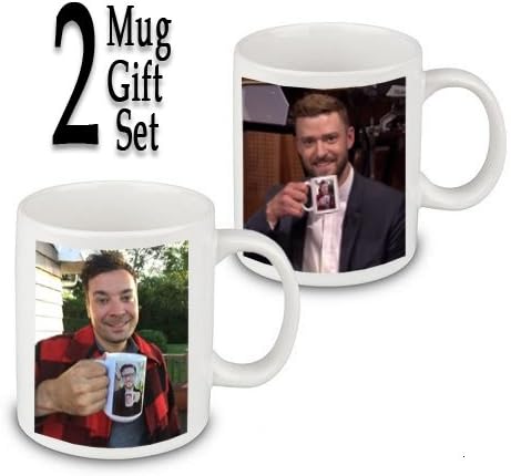 2 Mug Gift Set Jimmy Fallon Justin Timberlake Coffee Ceramic Tea Mug 11 ounce Ultimate Inception The Tonight Show U S Seller Super Fast Shipping
