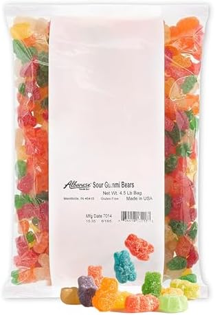 Albanese Candy, Sour Assorted Fruit Gummi Bears, 4.5-pound Bag