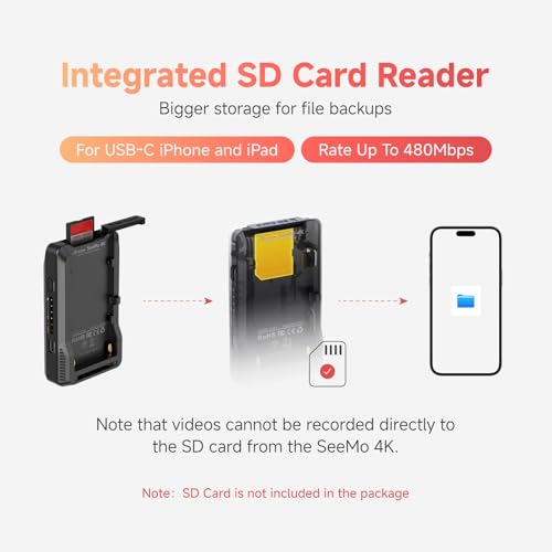 Image of Accsoon SeeMo 4K HDMI Video Transmission System for iPhone 17 /16 /15 /14 /13 iPad, 4K30 /1080p60 iOS Video Camera Monitor Transmitter, Real-time Live Streaming /Recording /Sharing for iPhone iPad-Black