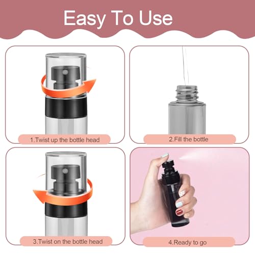 6 Pack 1oz Mini Spray Bottle, 30ML Plastic Empty Refillable Fine Mist Travel Toners Perfume Face Small Spray Bottles (6 Pcs Black)4