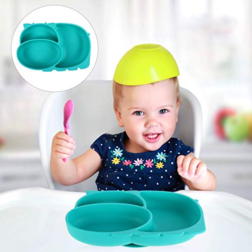 Toyvian Placa Dividida de Silicone para Bebê Placa de Alimentação Infantil Antiderrapante Portátil P