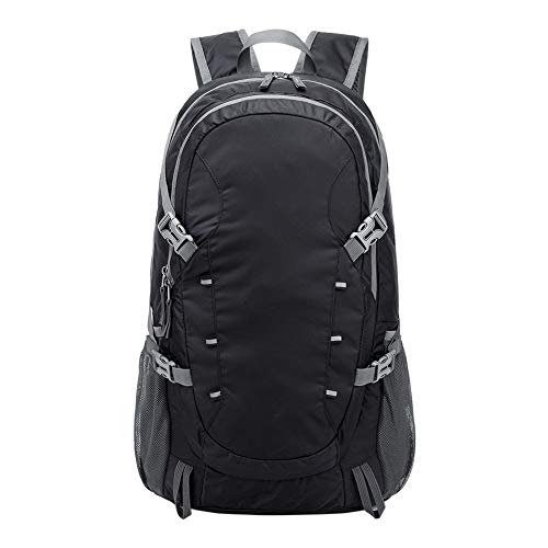 WIOR Wanderrucksack, 40 l, leicht, wasserdicht, für Reisen, Camping, Outdoor, Sport, Tagesrucksack für Männer und Frauen (schwarz)