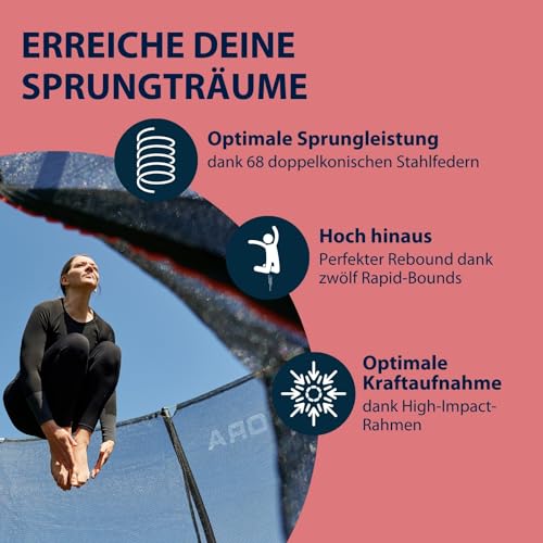 Rechteckiges Trampolin Hudora 4square – 244×366/215x305cm