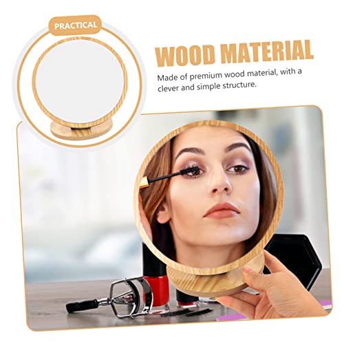 Fomiyes Desktop Vanity Mirror Woodsy Decor Mirror For Dresser Rustic Table Decor Dining Room Decor For Table Desktop Decor Vanity Makeup Mirror Adjustable Vanity Mirror Wooden Wood Grain #TOP1