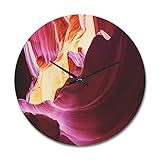 DesignQ Orologio da parete 'Purple in Antelope Canyon Landscape' in legno moderno