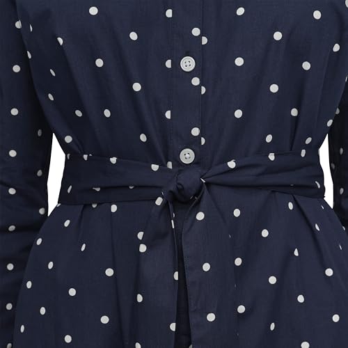 Image of DKNY Women's Long Sleeve Collared Tie Fit & Flare Mini Dress