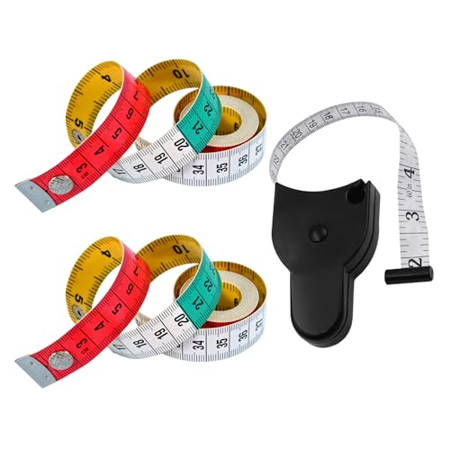 CVDYWDJIE 2 Rouleaux De Ruban À Mesurer Souple Et 1 Ruban À Mesurer Rétractable Automatique, Ruban À Mesurer pour Vêtements, Règle De Couture, Mini Règle Portable, Ruban À Mesurer pour Le Corps