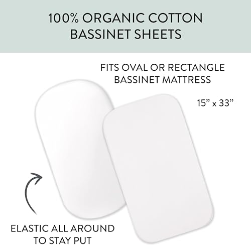 Image of HonestBaby 2-Pack Organic Cotton Fitted Bassinet Sheet, Dark Navy, One Size