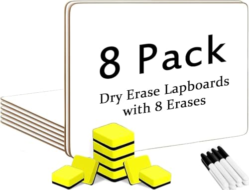 Loiisgy Dry Erase Lapboards 8-Pack, Double-Sided 21 * 29.7cm Whit...