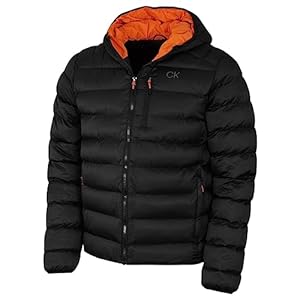 Calvin Klein Mens Veste Jacquard tissée San Gabriel - Noir/Orange - M