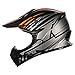 ILM Adult Dirt Bike Helmets Motocross ATV Dirtbike BMX MX Offroad Full Face Motorcycle Helmet, DOT Approved Model 128S (Orange Gray, Adult-XXLarge)