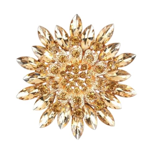 colorful rhinestone crystal sunflower brooch pin for women dress hat decoration
