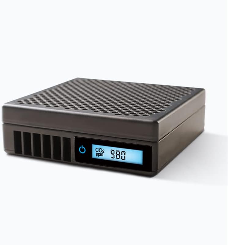 BROAD Purificador de aire para coche, verdadero filtro HEPA H13 purificador de aire pequeño con monitoreo de concentración de CO2 y función de