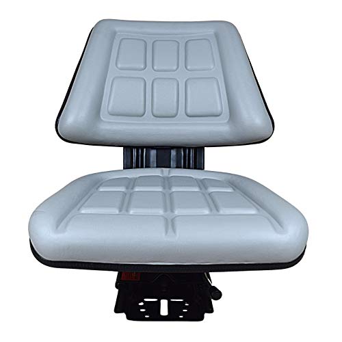 Grey TRAC SEATS Brand Waffle Style Universal Tractor Suspension SEAT with TILT FITS Ford New Holland 600, 601, 640, 800, 801, 860 (Same Day Shipping - Delivers in 1-4 Business Days)