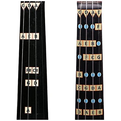 Fantastic Finger Guide for Violins - Music Accessories for String Instruments, Fingerboard and Fretboard Stickers, Learn to Play Violin or Fiddle Notes, Combo: D Major and All Notes Guides 4/4 SIZE Cover