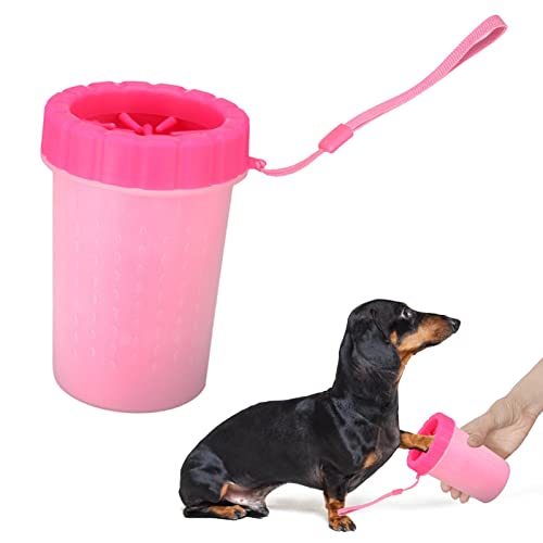 Dog Foot Cleaner 2 In 1 Design, Pet Cleaning Brush for Dogs Cats Portable Puppy Paw Washer Cup, Pet