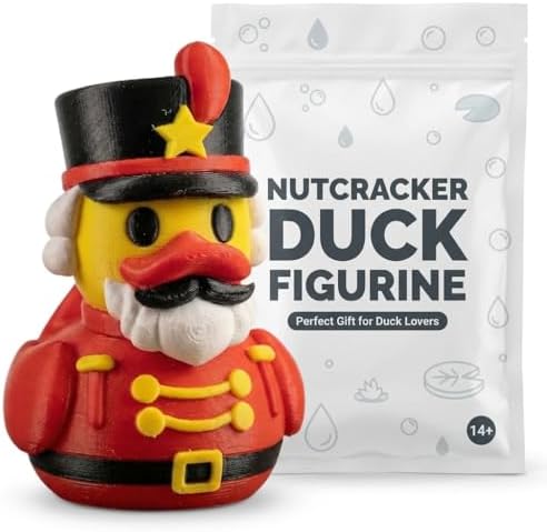 Nutcracker Duck Collectible Figurine - Detailed Holiday Decor for Festive Shelf Display or Unique Gift - 3D Printed in Canada image 3