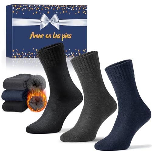 La Mejor Lista de Térmicos para Mujer para comprar online. 42 FANBOLD Calcetines Térmicos Hombre Mujer,3 Pares Calcetines Invierno De Lana Gruesos Cálidos,Calcetas Termicas De Nieve O Esquí,Calcetin Frio Socks Thermal Regalos Invierno
