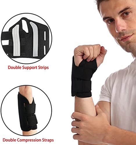 NuCamper Wrist Brace Carpal Tunnel Right Left Hand for Men Women, Night Wrist Sleep Supports Splints Arm Stabilizer with Compression Sleeve Adjustable Straps,for Tendonitis Arthritis Pain Relief — view 2