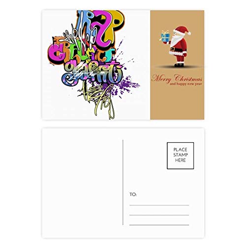 Cartes postales père Noël graffiti street culture : lot de 20 contre la routine