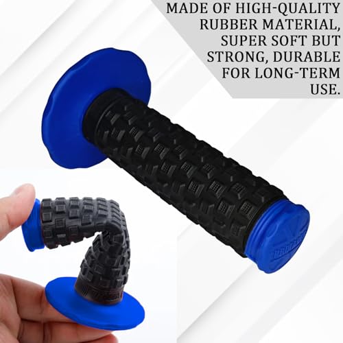 Image of 2PCS Motorcycle Handlebar Grips, 7 /8 inch Anti-Slip Dirt Bike Grips, Universal Motocross ATV Rubber Pillow Top Grips for CR80R /85R,CRF150R, CR125R /250R,CRF450R, CRF150F CRF230F CRF450F(Blue)