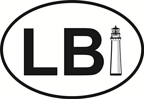 Vinyl Overlays 720 Long Beach Island Lighthouse Oval Bumper Sticker 5 