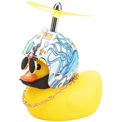 Image of wonuu Rubber Duck Car Decorations Cute Yellow Duck Car Dashboard Ornaments with Propeller (Underwater World)