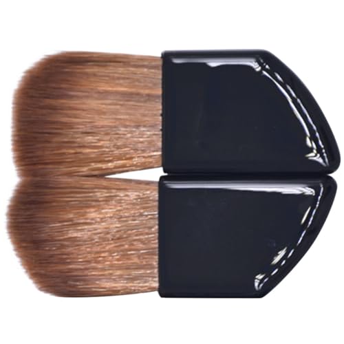 Adorainbow Brocha para Rubor Mango Inclinado 2 Piezas, Mini Pinceles de Maquillaje de Nylon y Plástico, Tamaño Pequeño Portátil para Colorete y Aplicación en Mejillas, Adecuado para Viaje