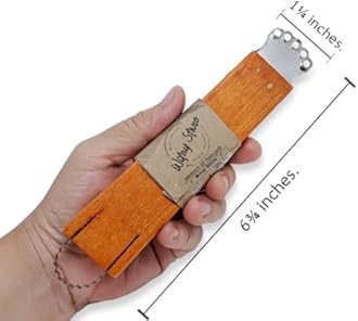 WitnyStore 6¾" Long 2 Blades Wooden Handle Coconut Grater - Vintage Traditional Thai Style Kitchen Tool Easy to Use Portable Stainless Steel Shredder Scraper Grinder Peeler Cooking Utensil Accessories