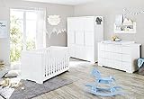 4035769045487 Pinolino Babyzimmer Kinderzimmer komplett Set Polar extrabreit groß, Kinderbett, Schrank und Wickelkommode, weiß