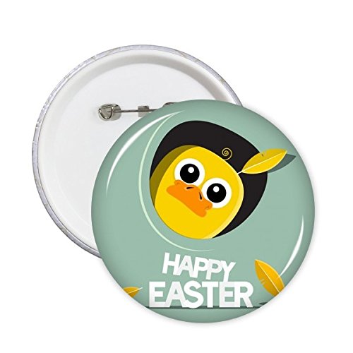 Badge bouton Pâques mignon poulet vert jaune pour customiser les vêtements