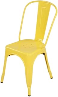 JIALIZL Taburete Torix Respaldo,Industrial Metal Silla,para Cocina Bar O Comedor,Yellow