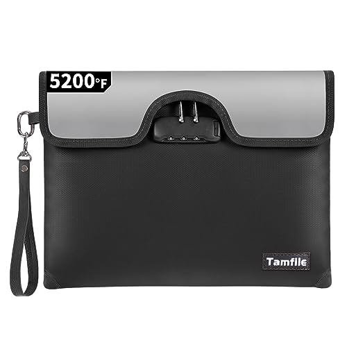 5200°F Fireproof Money & Document Bag with Lock, 10"x13
