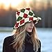 Fashion Christmas Buffalo Plaid fuzzybucket Hats Faux Fur Womens Winter hat Fisher for Skating