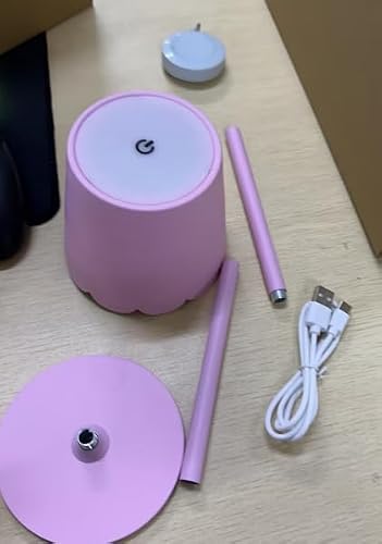 Scalloped Edge Cordless Lamp (Pink)
