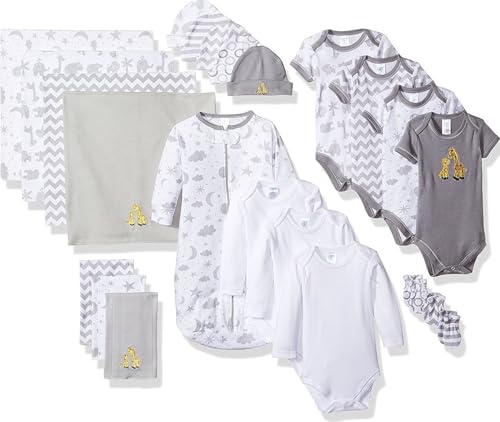 Image of Spasilk Baby Essential 23 Piece Layette Set for Newborns and Infants, 0-6 Months, Grey Celestial