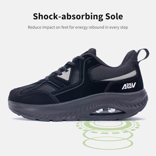 Image of AOV Wide Toe Box Shoes Women Arch Support Walking Shoes for Plantar Fasciitis Orthotic Tennis Sneakers