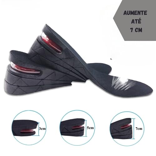 Palmilha Aumenta Altura Corrige Postura Discreta Confortável Ganhe até 7cm - Modelo Reforçado - Elev
