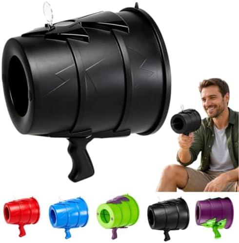 Air Cannon Toy Handheld Bullseye Air Blaster Gun for Adults | Single Shot Air Vortex Cannon Toys, Bullseye Blaster Air Shooter Blowing Gun for Family Party (Black01)