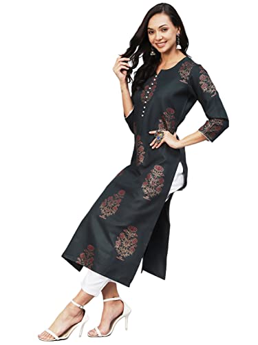 Image of ANNI DESIGNER Women's Cotton Blend Kurta With Pant