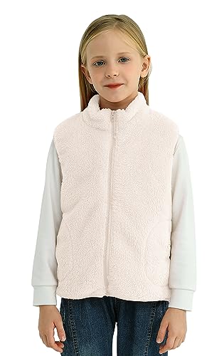 Image of Girls Boys Zippered Vest Warm Soft Fleece Outerwear Jacket with Pockets 3-12 Years