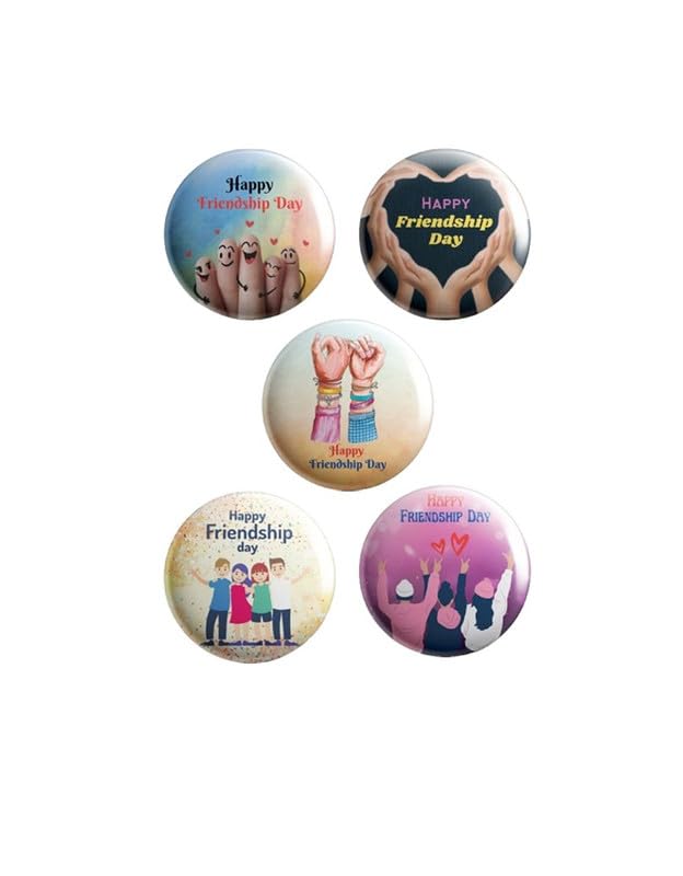 AVI 58mm Regular Size Metal Fridge Magnet Multicolor Friendship Day Combo Pack of 5 C5MR8002999S-image-25