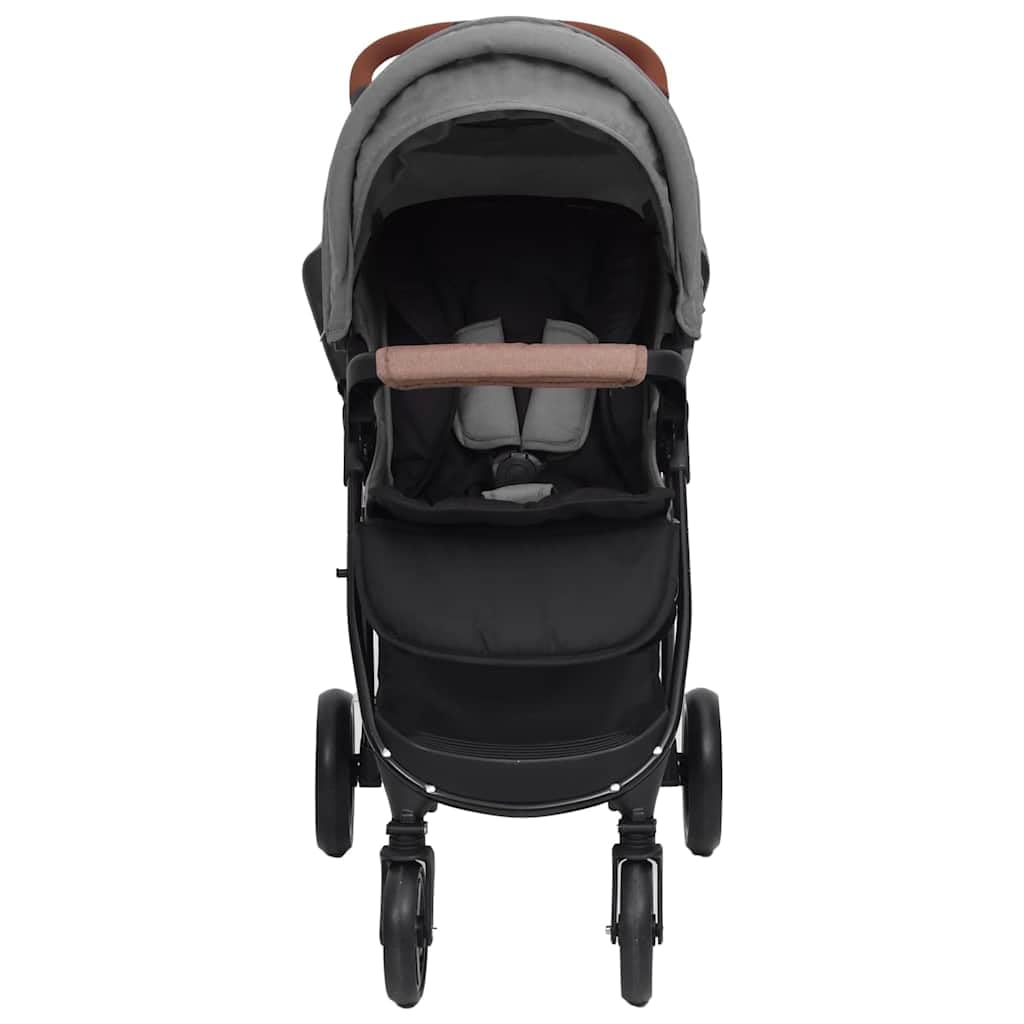 Passeggino combinato 3 in 1 con telaio in acciaio, grigio chiaro