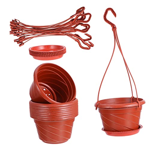 Jardinières suspendues plastique résistant et pratique rouge