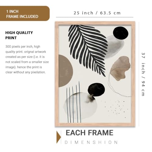 Image of kotart Aesthetic Painting for Wall Decoration - Modern Art Wall Decor Framed Painting for Living Room Bedroom - Framed Posters /Paintings with Frame Set of 3 (Art 5)
